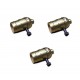 Set of 3 Bronze sockets of type E27 vintage with rotary switch