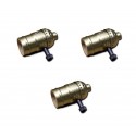 Set von 3 Bronze-Buchsen des Typs E27 Jahrgang mit Drehschalter