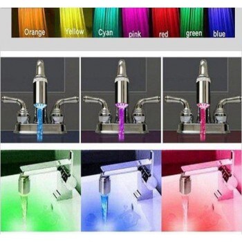Confezione da 3 punta luce LED per miscelatore rubinetto 7 colori