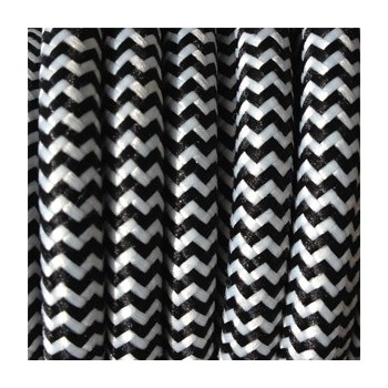 Aspecto de tejido de alambre eléctrico fresco tela retro vintage blanco/negro