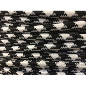 Aspecto de tejido de alambre eléctrico fresco triangular tejido retro vintage blanco/negro