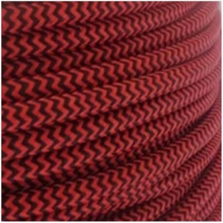 Sguardo rosso/nero vintage retro tessuto di filo elettrico intrecciato affresco