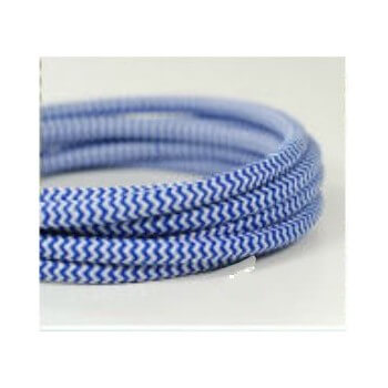 Apariencia de tejido retro vintage azul/blanco fresco tejido de alambre eléctrico