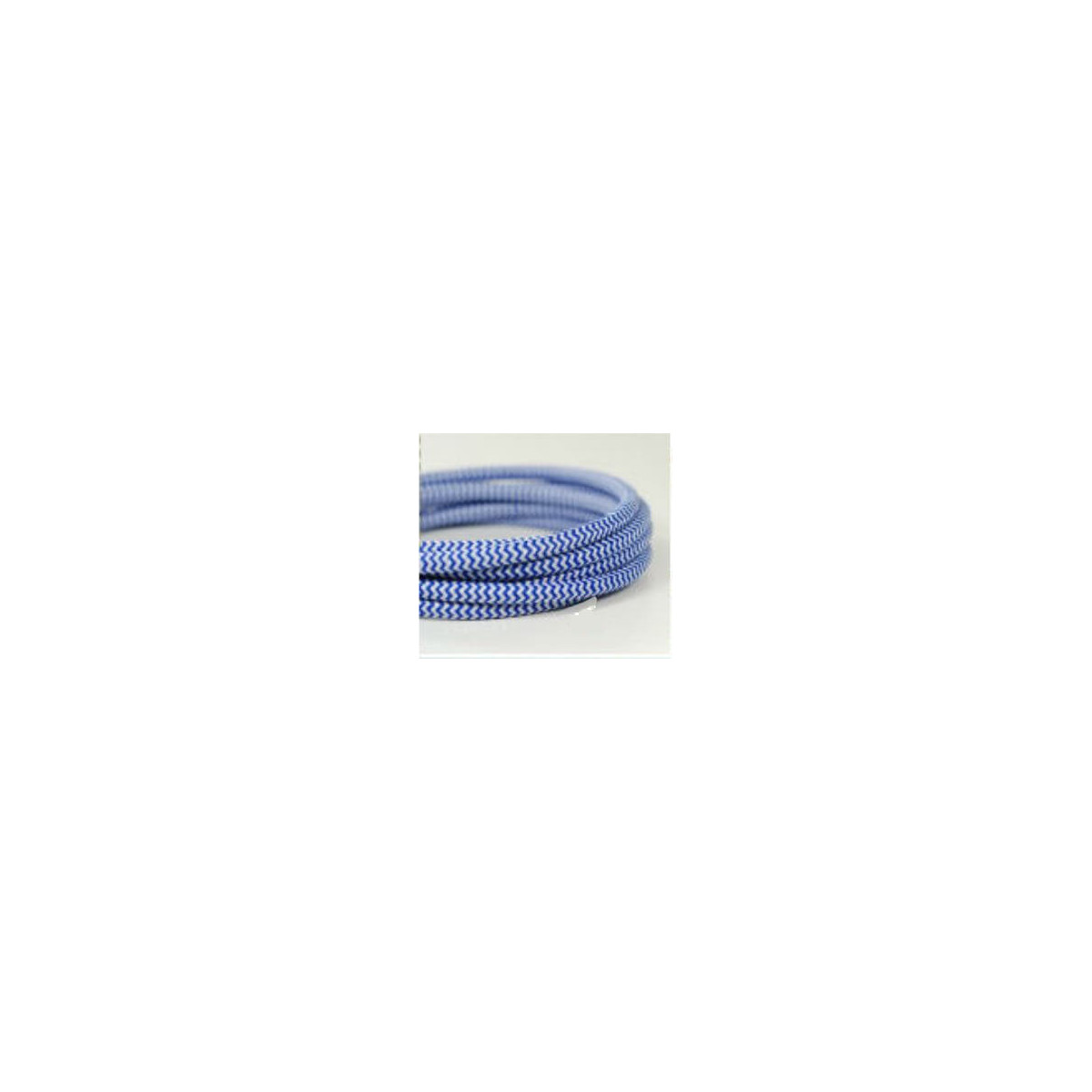 Cable eléctrico tejido al fresco azul/blanco vintage