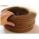 Electric wire braided Brown vintage retro fabric look