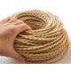 Braided electrical wire beige vintage retro fabric look