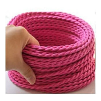 Braided wire pink vintage retro fabric by the metre