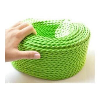 Apple green braided wire vintage retro fabric look