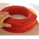 Sguardo rosso vintage retro tessuto filo elettrico in treccia