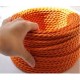 cable eléctrico vintage naranja con recubrimiento de tela trenzado