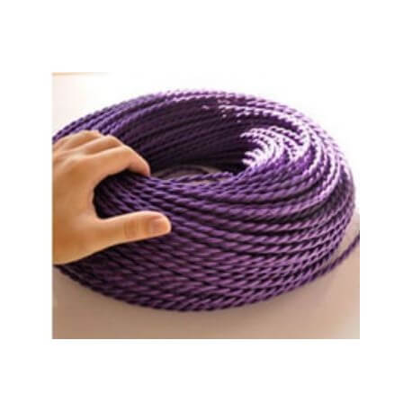 Vintage retro fabric look purple braided wire
