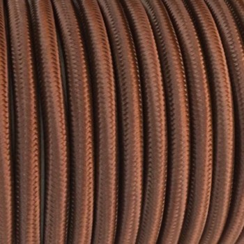 Cable eléctrico alambre tejido color marrón tela retro vintage