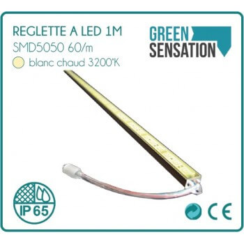 Réglette à LED 1 m RGB avec télécommande P65+ transformateur offert !