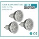 Set mit 3 Lampen GU10 LED 4w 4X1w hoher Intensität GreenSensation