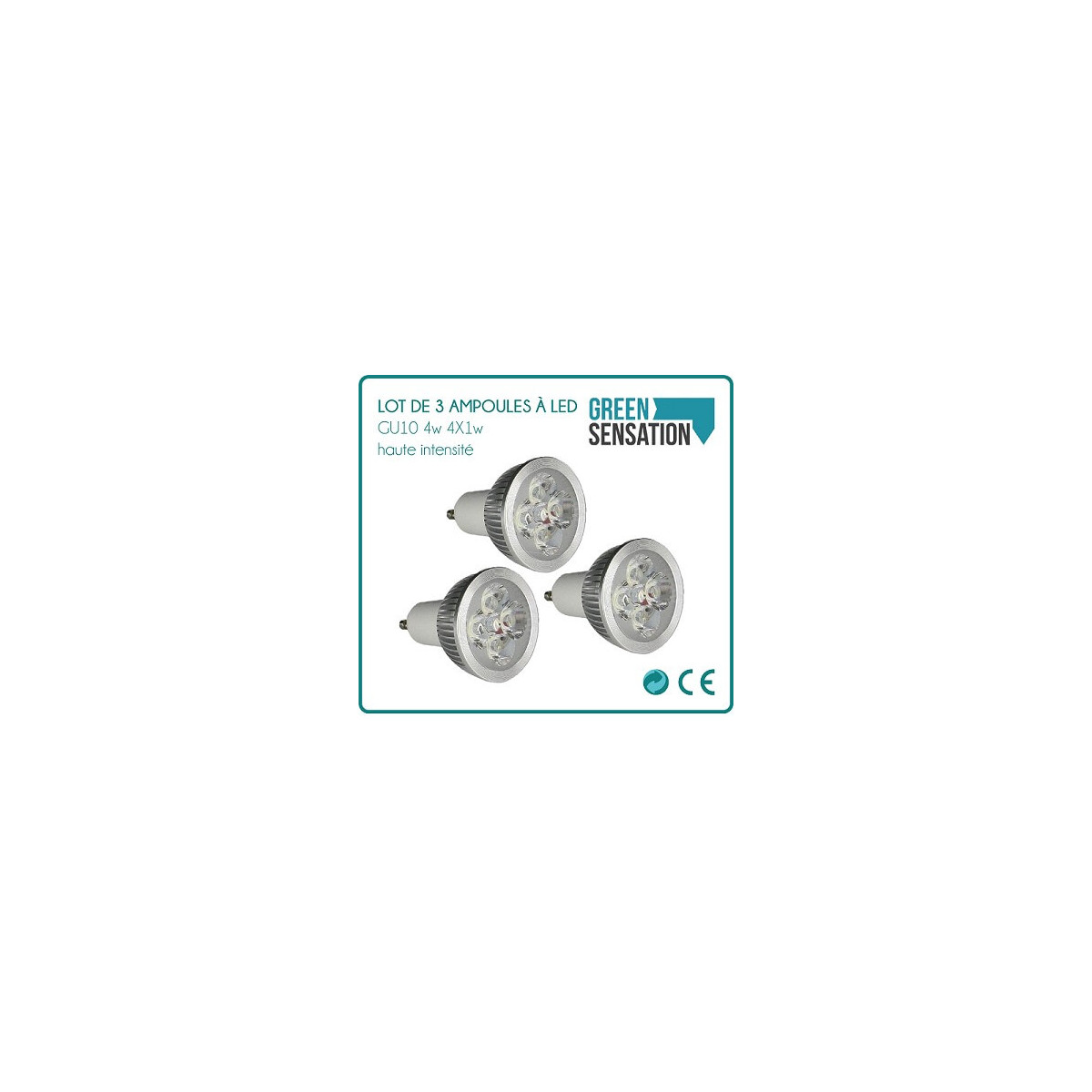 set di 3 lampadine LED GU10 4w 4X1w ad alta intensità GreenSensation