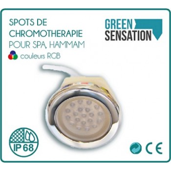 Spot chromo-thérapie RGB à LED encastrable étanche IP68 2 W