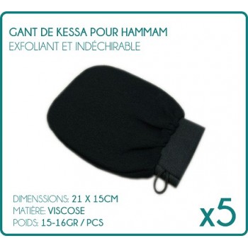 Kessa Handschuhe für schwarzes Hammam (5er Pack)