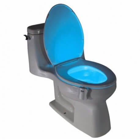 Illuminazione a LED 8 colori per WC con rilevatore di movimento per vasca, sedile WC, lavabo