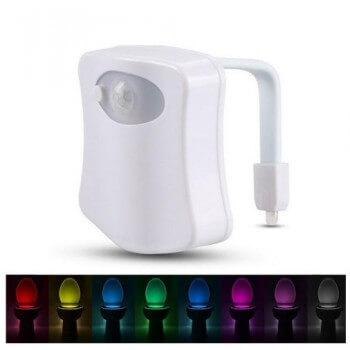 Paquete de 3 led luces de 8 colores para el movimiento de WC para tazón de fuente, baño de asiento