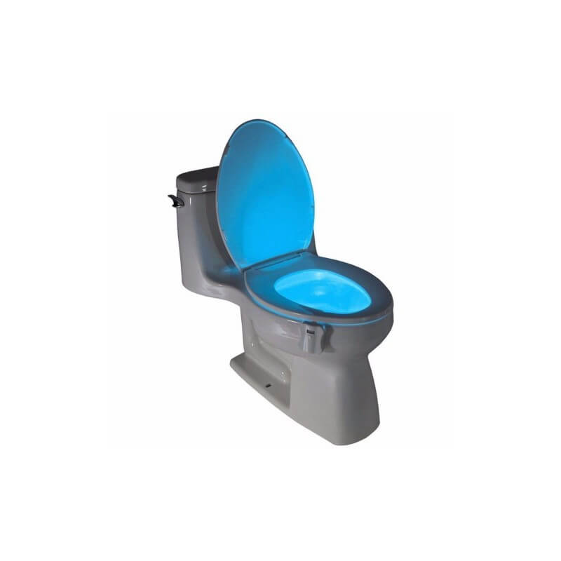 Siège de toilette Lumière - MEMTEQ LED détecteur de mouvement activée  toilettes Veilleuse à pile Cuvette lumière, 8 couleurs lumière changeante  Nuit pour salle de bains d'eau