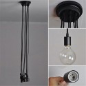 Lámpara de techo suspendida vintage aspecto retro DIY 8 casquillos E27 