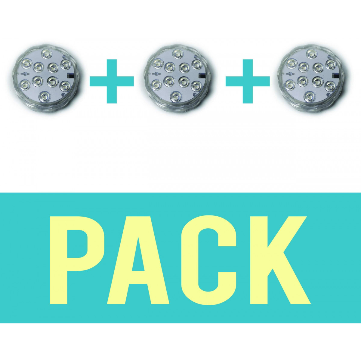 Pack de 3 Spots submersibles lumières LED ip68 environnement humide controllable à distance 16 couleurs 