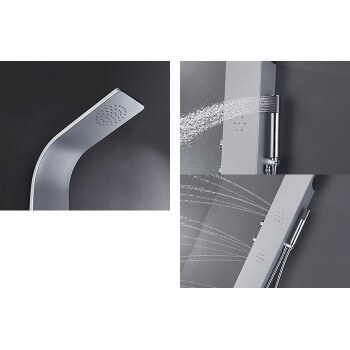 Duschsäule (1300 mm x 180 mm) aus silbernem Aluminium für Duschkabine Dusche oder Wanne Badezimmer Hammam Spa Sauna Wellness