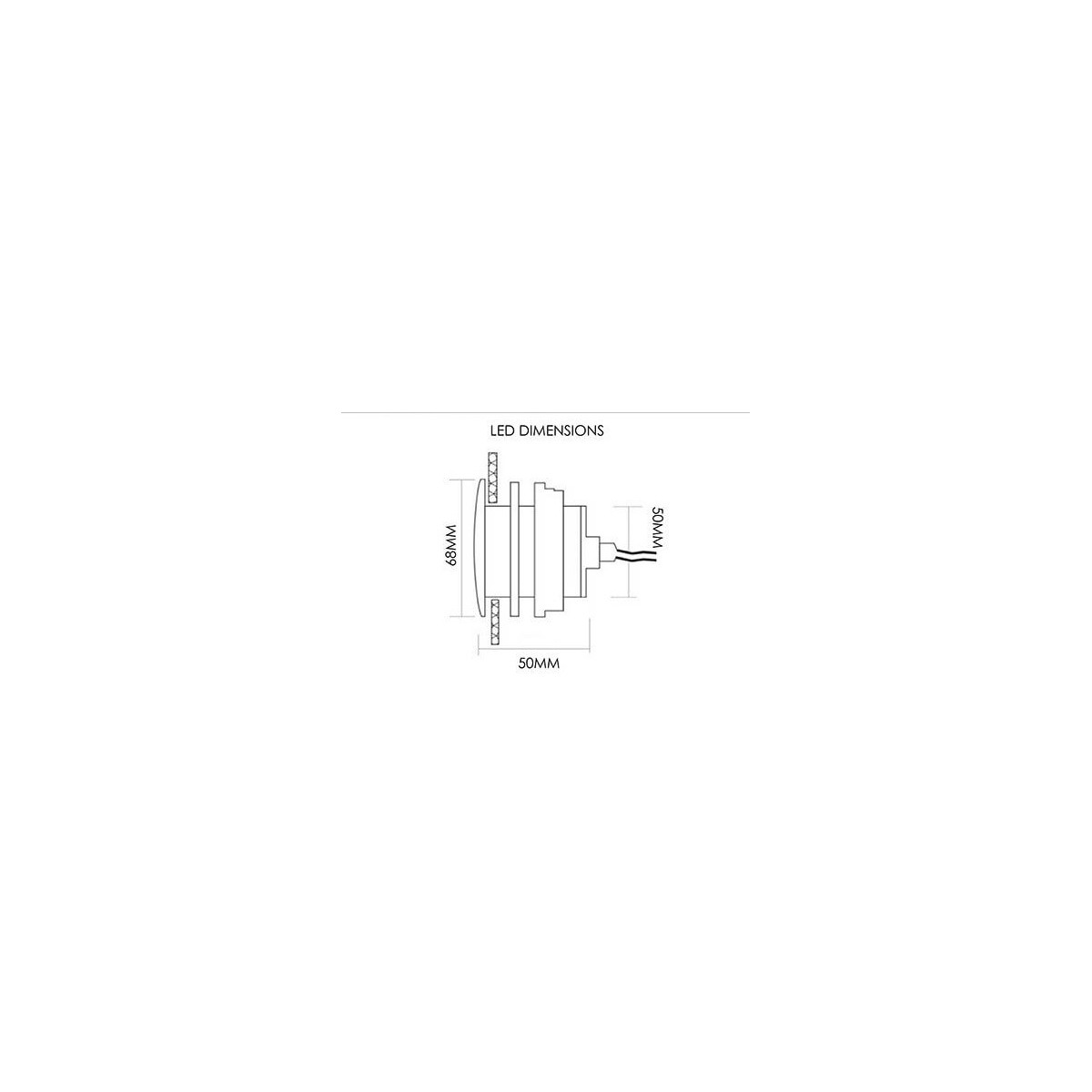 Foco empotrable RGB estanco IP68 + pulsador de control y transformador para hammam y baño