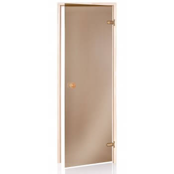 Sauna Tür 70 x 190 cm aus vorgespannte 8 mm Glas, bronze, einfacher Wartung, Türrahmen aus Kiefer