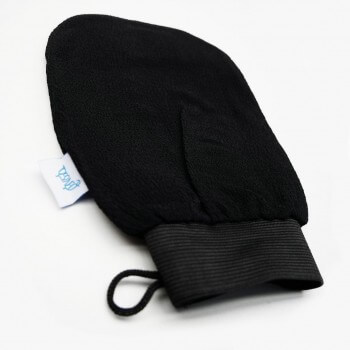 Hammam, kessa, guante exfoliante (negro) - Juego de 5