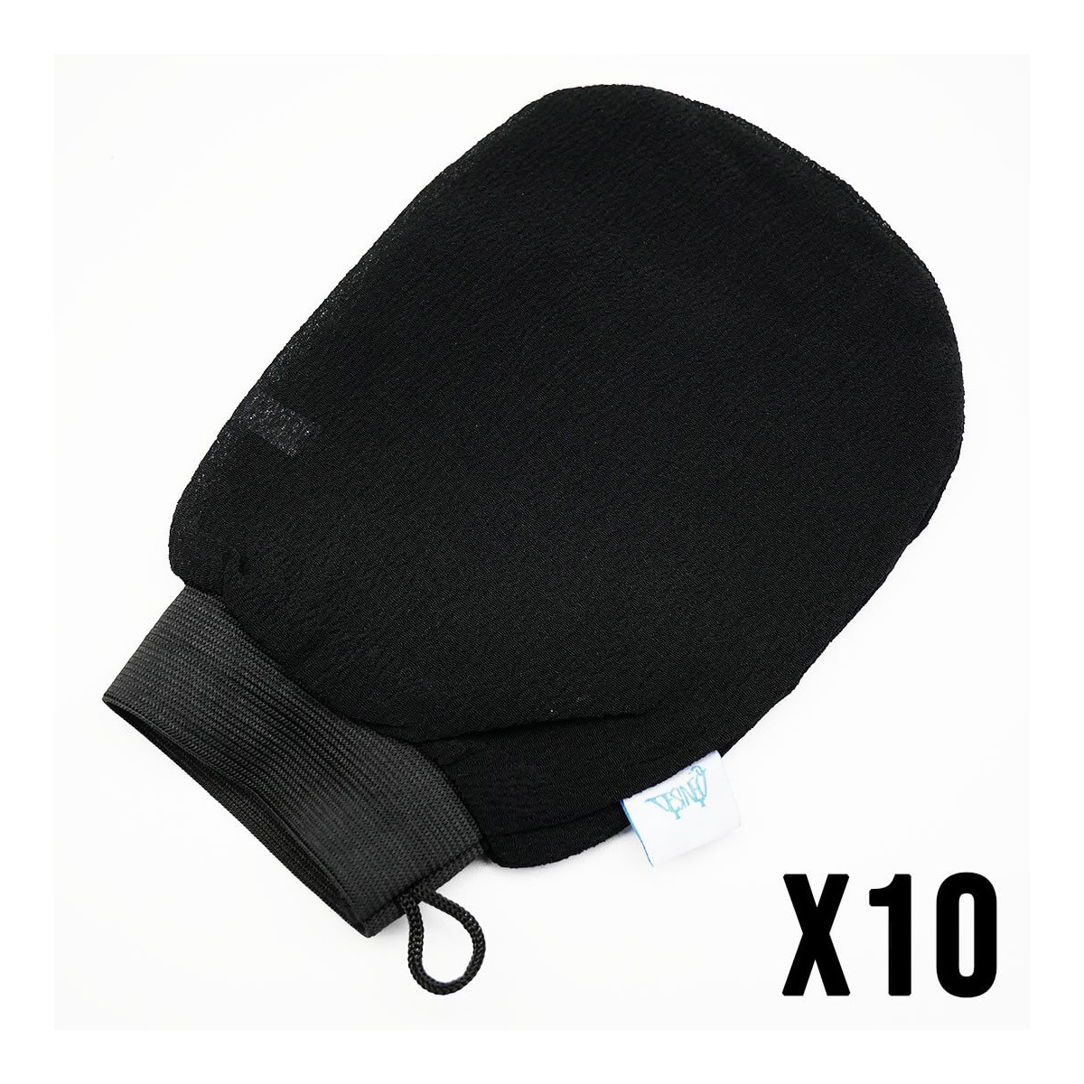 Hammam, kessa, guante exfoliante (negro) - Paquete de 10