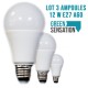 Pack de 3 ampoules LED 12W E27 A60 blanc neutre