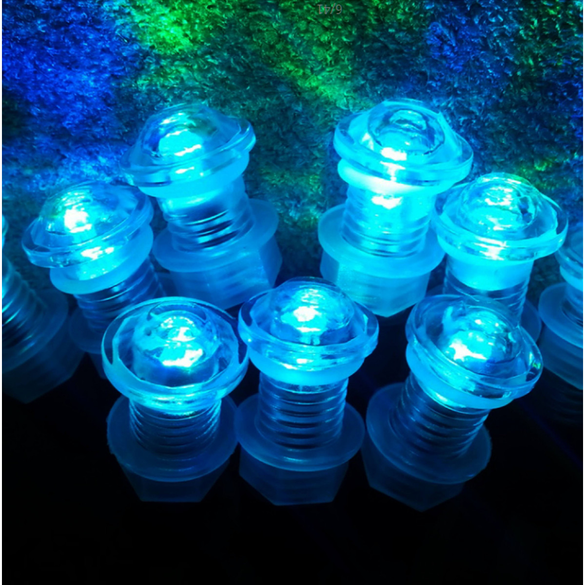 lot de 9 luminaires chromothérapie étanche ip 68 12V pour tous milieux humides
