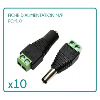 Set of 10 sheets of male /femelle type PCM10 12/24V power supplies