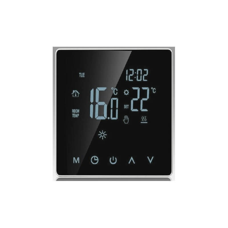 tout révetement 2.5 m² Plancher chauffant électrique rayonnant 200 W/m² Kit Complet avec Thermostat digital programmable affichage LCD écran tactile Garantie 30 ans