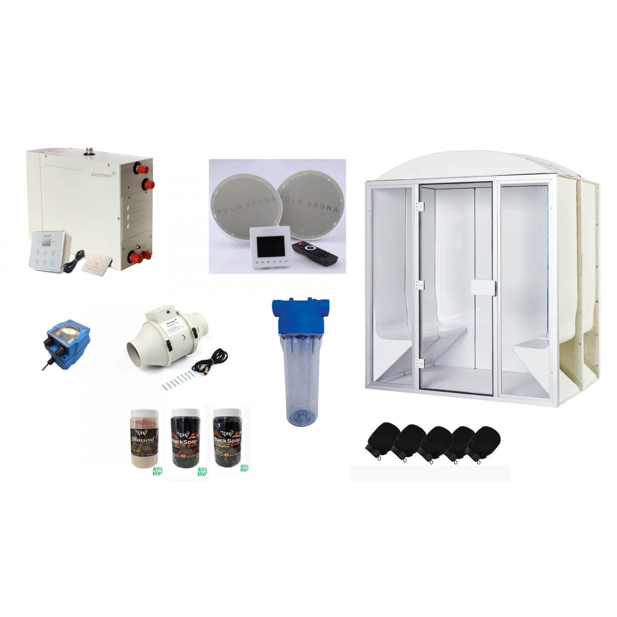 Dampfgenerator für Hamam 4 kW Desineo für den professionellen oder privaten Gebrauch, automatische Entleerung und mögliche Optio