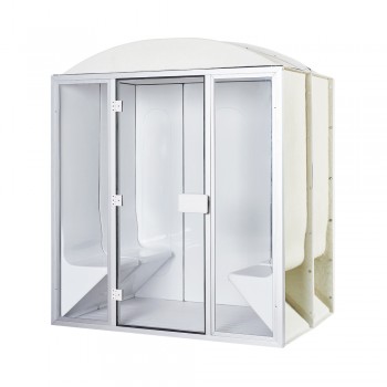 Cabine de hammam 4 places complète en acrylique + porte et vitres 190 x 130 x 225 cm pret à monter desineo