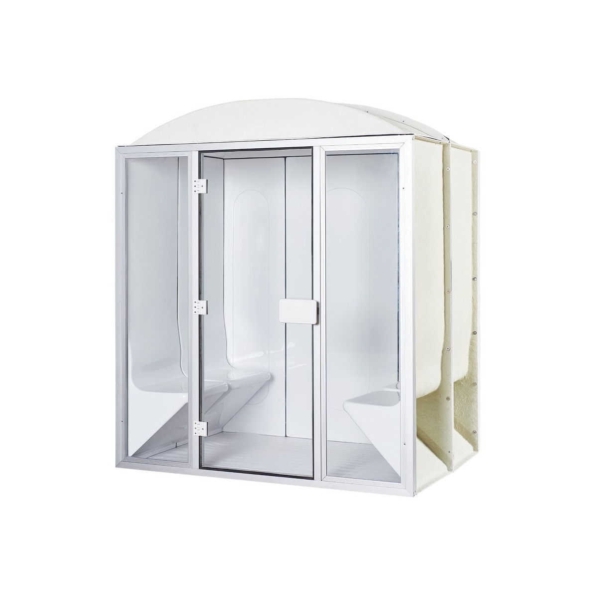 Cabina hammam completa de 4 plazas en acrílico + puerta y ventanas 190 x 130 x 225 cm lista para montar desineo