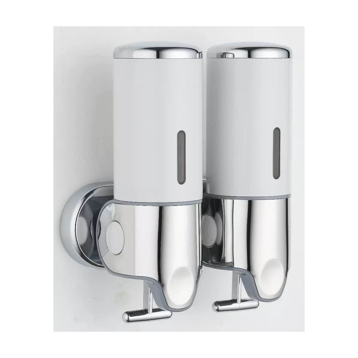 Double distributeur à savon et shampoing 2 x 500ml ultra ergonomique