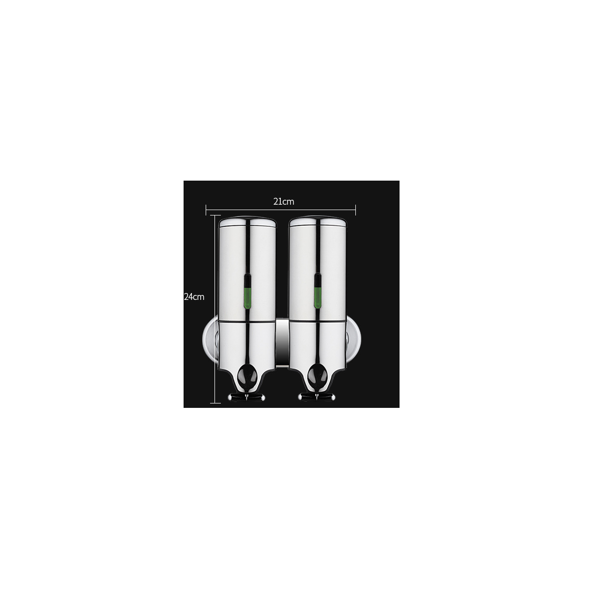 Double distributeur à savon et shampoing 2 x 500ml ultra ergonomique