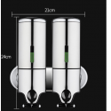 Double distributeur à savon et shampoing 2 x 500ml ultra ergonomique