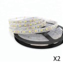 Satz von 2 Bändern weiße heiße 5 Meter LED + Trafo 12V IP68