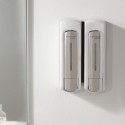 Double soap dispenser and shampoo 2 x 500 ml economical and ergonomic opaque white