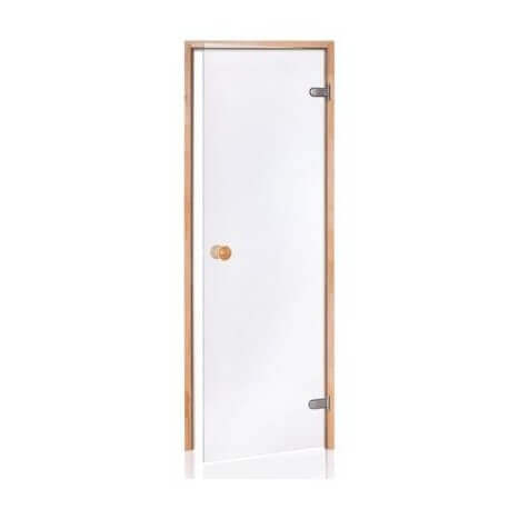 Puerta para sauna con cristal de seguridad de 8 mm en marco de pino medidas: 80 x 190
