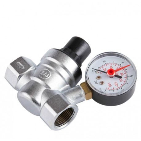 Riduttore di pressione dell'acqua regolabile in ottone 3/4 da 1 a 10 bar