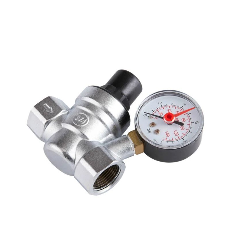 Reductor de presión de agua ajustable de 3/4 latón de 1 a 10 bar