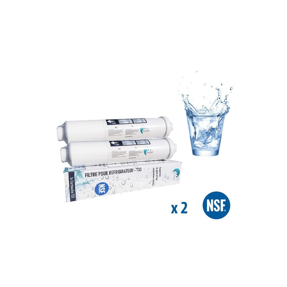 2 filtros de frigorífico Purewave compatibles con cualquier frigorífico americano o estándar.