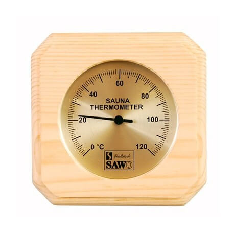 Thermomètre pour Sauna SAWO en pin 14 x 14 cm