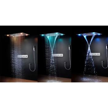 Built-in shower column 600x800 multifunction thermostatic, chromotherapy