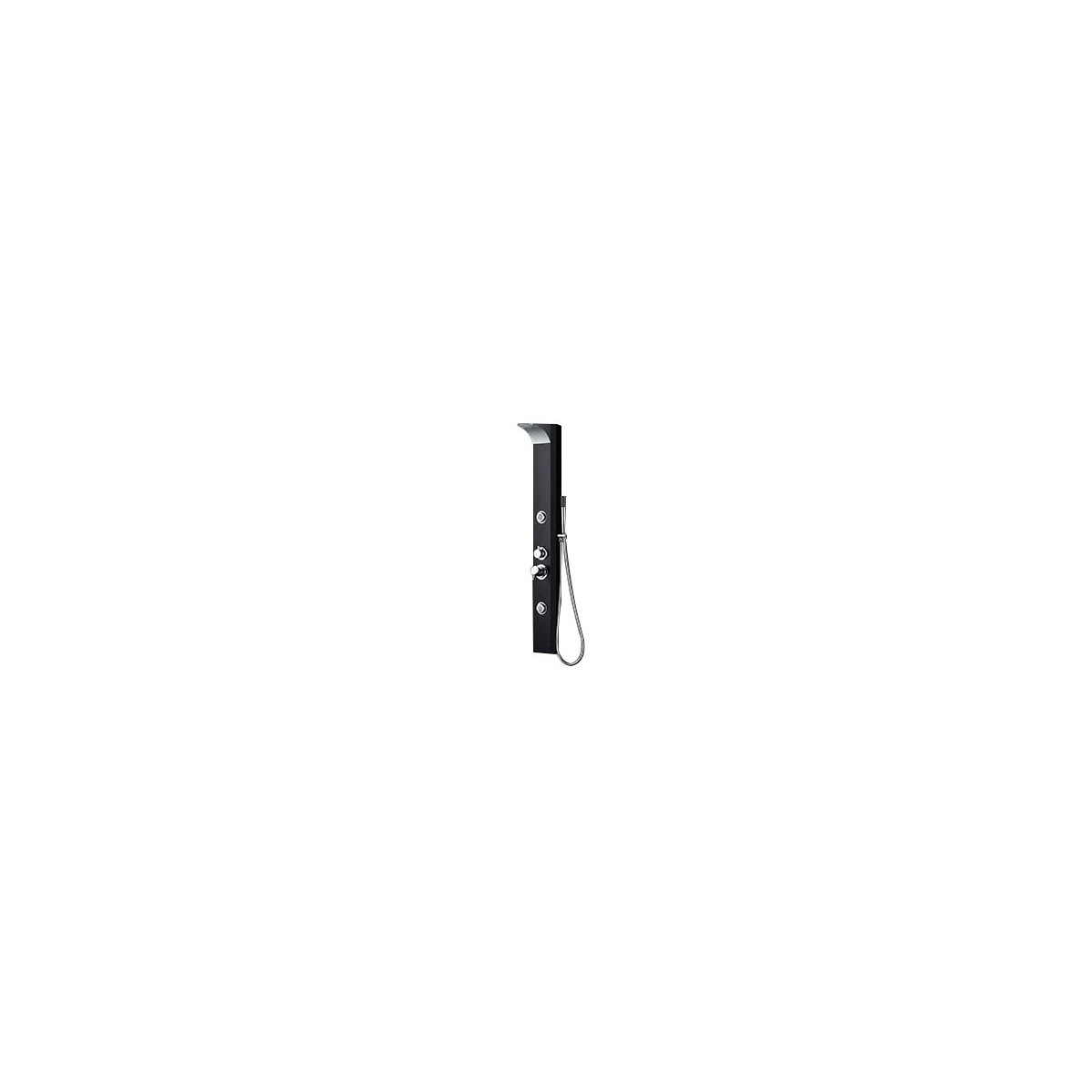 Columna de ducha de balneoterapia (1250 mm x 170 mm) en aleación de aluminio negro, pintura negra
